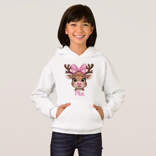 Sudadera con capucha de reno con nombre personaliz (Anverso completo)