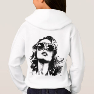 Sudadera con capucha de retrato de mujer retro gen