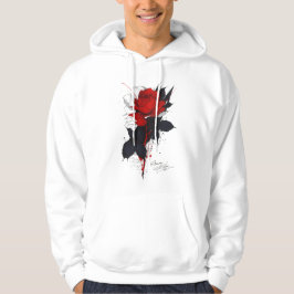 Sudadera con capucha de rosa roja grunge