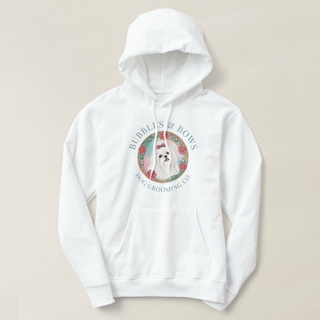 Sudadera con capucha de salón de aseo de perro mal (Diseño del anverso)