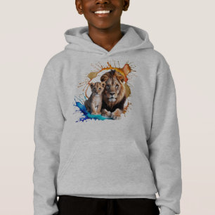 Sudadera con capucha de salpicaduras de pintura de