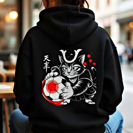 Sudadera con capucha de samurái gato atrevido para