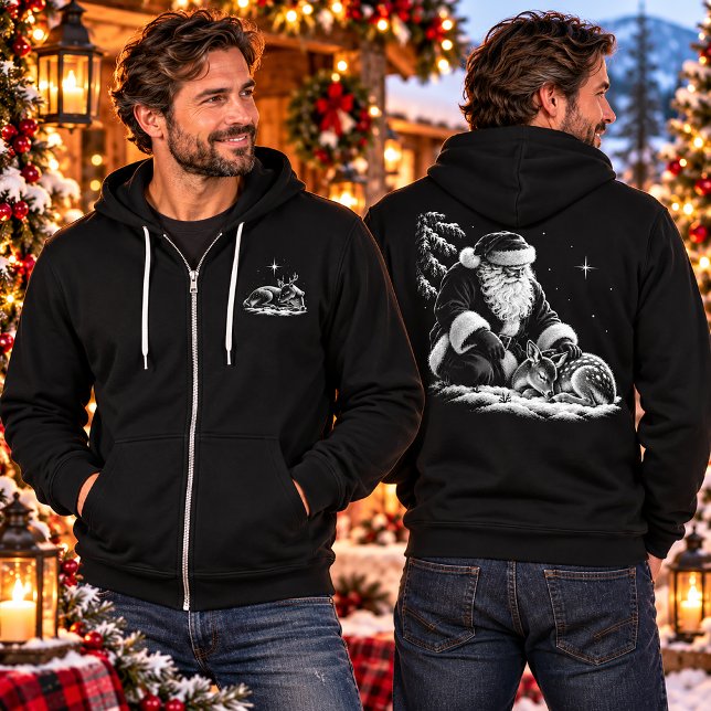 Sudadera con capucha de Santa y Ciervo Durmiente d (Subido por el creador)