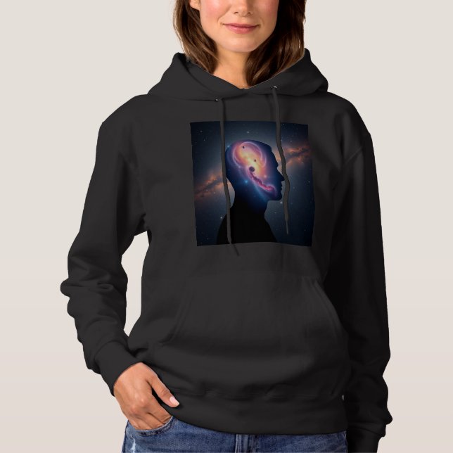 Sudadera con capucha de silueta de galaxia cósmica (Anverso)