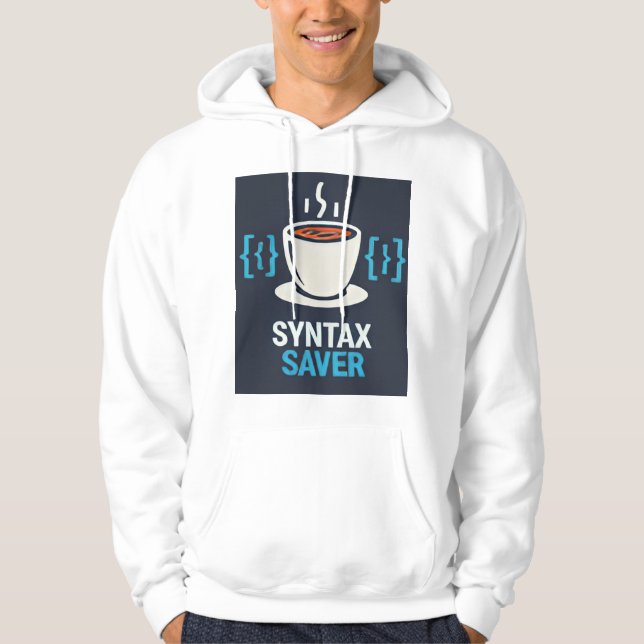 Sudadera con capucha de Syntax Saver Coffee & Code (Anverso)