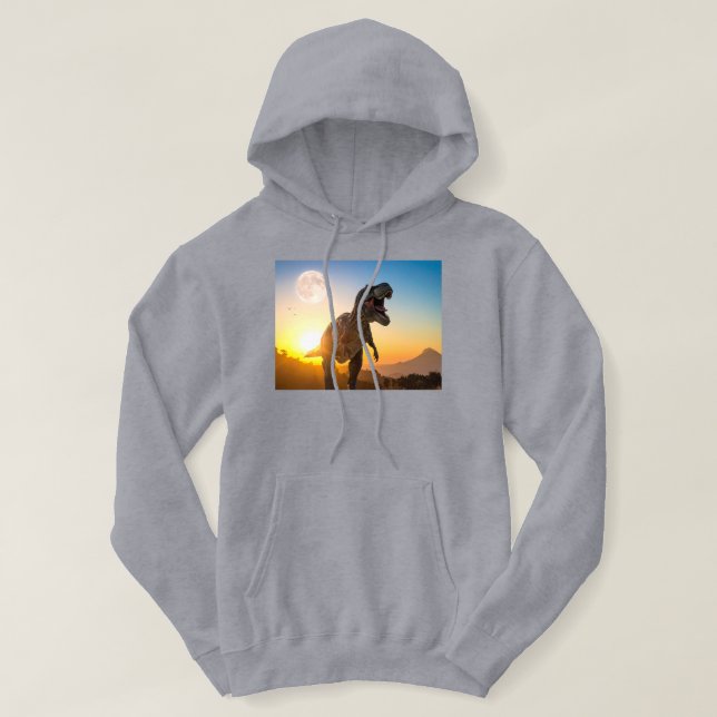 Sudadera con capucha de T-Rex – Dinosaurio Rugient (Diseño del anverso)