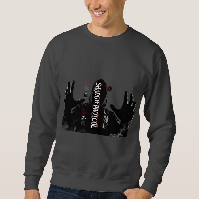 Sudadera con capucha de tecnología ciberpunk oscur (Anverso)