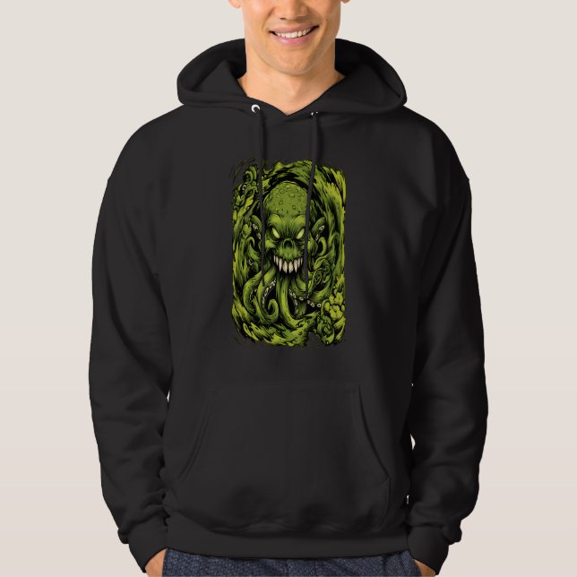 Sudadera con capucha de terror de monstruo tentácu (Anverso)