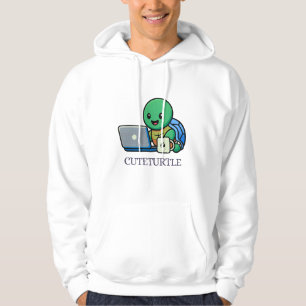 Sudadera con capucha de tortuga linda para laptop 