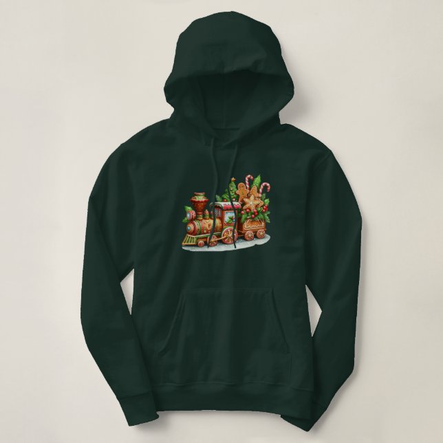 Sudadera con capucha de tren de jengibre para muje (Diseño del anverso)