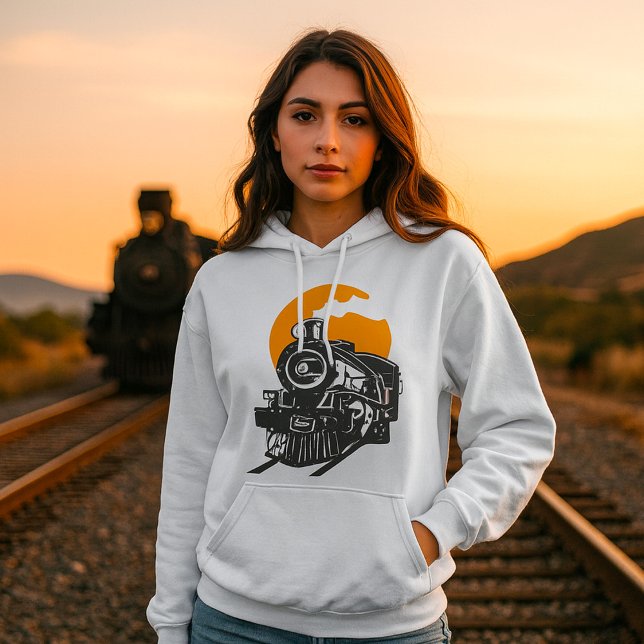 Sudadera con capucha de tren de vapor para mujeres (Subido por el creador)