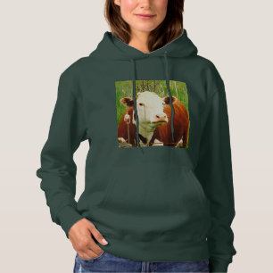 Sudadera con capucha de una mujer marrón vaca