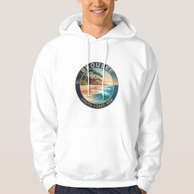 Sudadera con capucha de viaje a Broulee Beach Aust (Anverso)