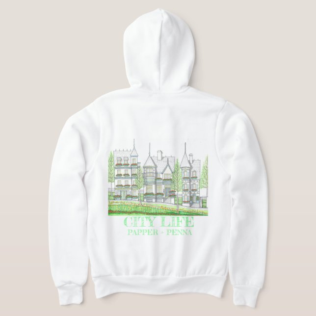 Sudadera con capucha de vida en la ciudad victoria (Distribución Reverso )