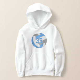 sudadera con capucha de voleibol gris azul claro n