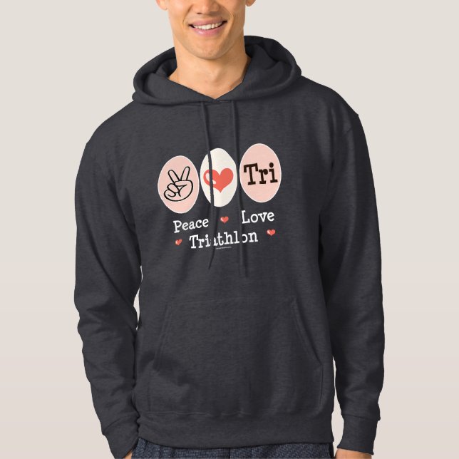 Sudadera con capucha del amor de la paz tri (Anverso)