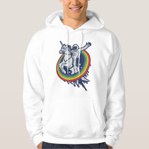 Sudadera con capucha del astronauta montando un un