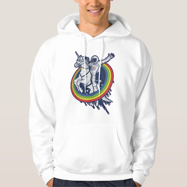 Sudadera con capucha del astronauta montando un un (Anverso)