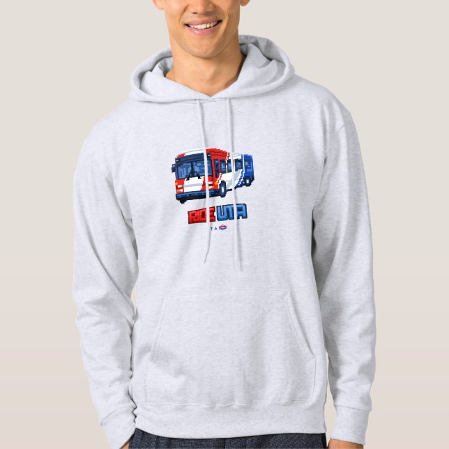 Sudadera con capucha del autobús UTA de 8 bits (Anverso)