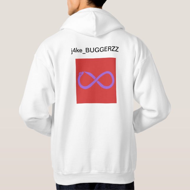 Sudadera con capucha del blanco de BUGGERZZ (Reverso)