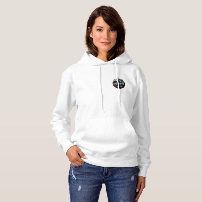 Sudadera con capucha del blanco del Wanderlust (Anverso completo)