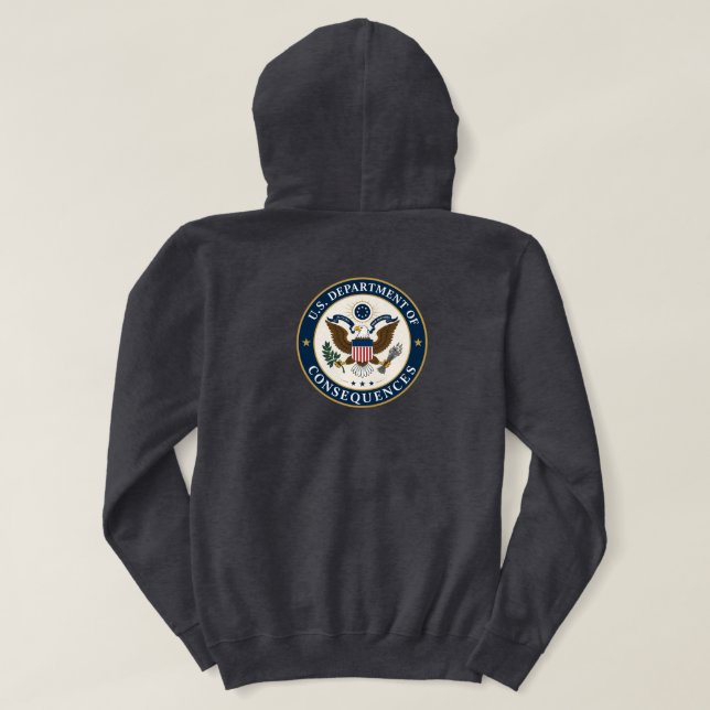Sudadera con capucha del Departamento de Consecuen (Reverso del diseño)