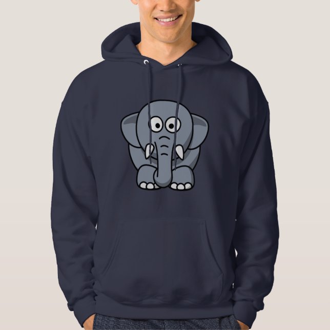 Sudadera con capucha del elefante del dibujo (Anverso)