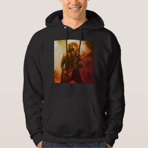 Sudadera con capucha del guitarrista león rugiente