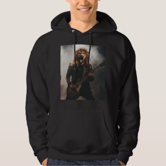 Sudadera con capucha del guitarrista león rugiente