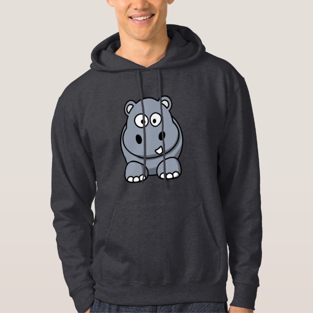 Sudadera con capucha del hipopótamo del dibujo (Anverso)