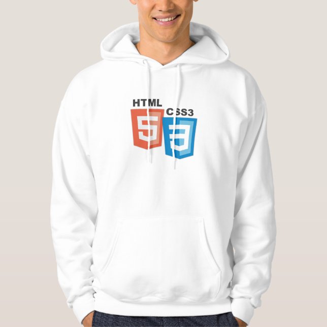 Sudadera con capucha del logotipo de HTML5 CSS3 (Anverso)