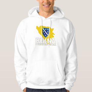 Sudadera con capucha del mapa de Bosna