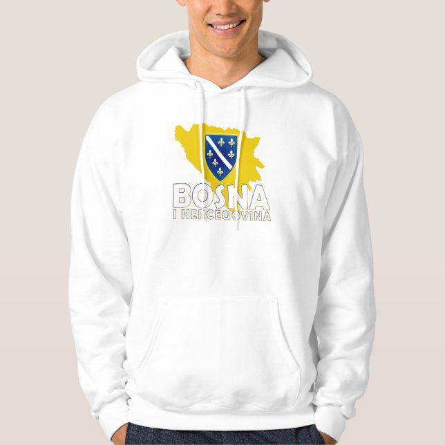 Sudadera con capucha del mapa de Bosna (Anverso)