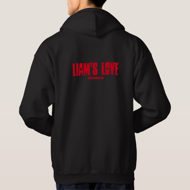Sudadera con capucha del negro del amor de Liam (Reverso)