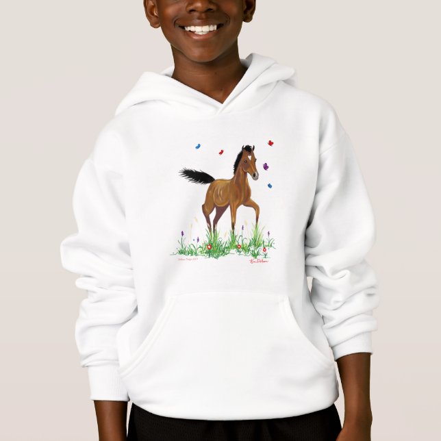 Sudadera con capucha del potro y del Equestrian de (Anverso)