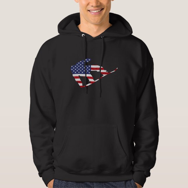 Sudadera con capucha del Snowboarder de la bandera (Anverso)