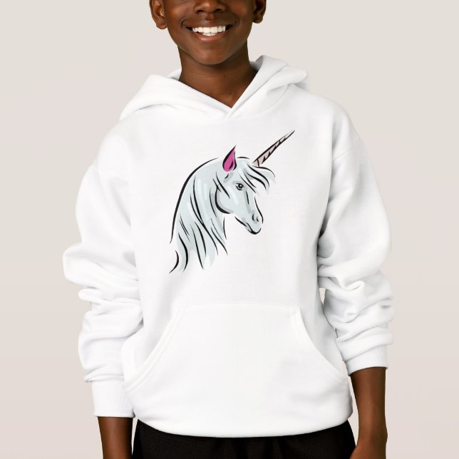 Sudadera con capucha del unicornio para los chicas (Anverso)