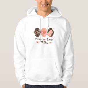 Sudadera con capucha del violín del amor de la pa
