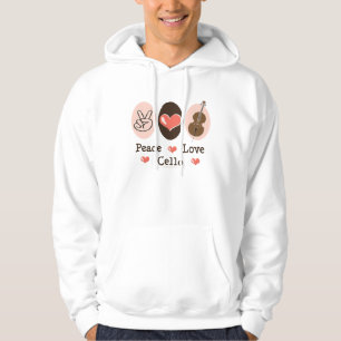Sudadera con capucha del violoncelo del amor de la