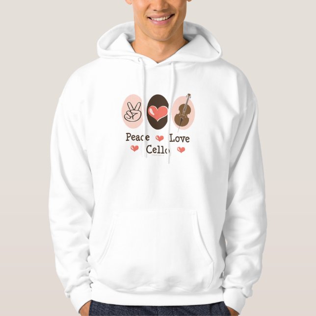 Sudadera con capucha del violoncelo del amor de la (Anverso)