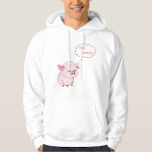 Sudadera con capucha divertida cerdo enojado ahora