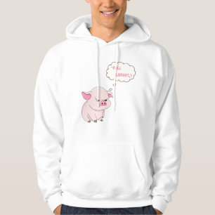 Sudadera con capucha divertida cerdo enojado ahora