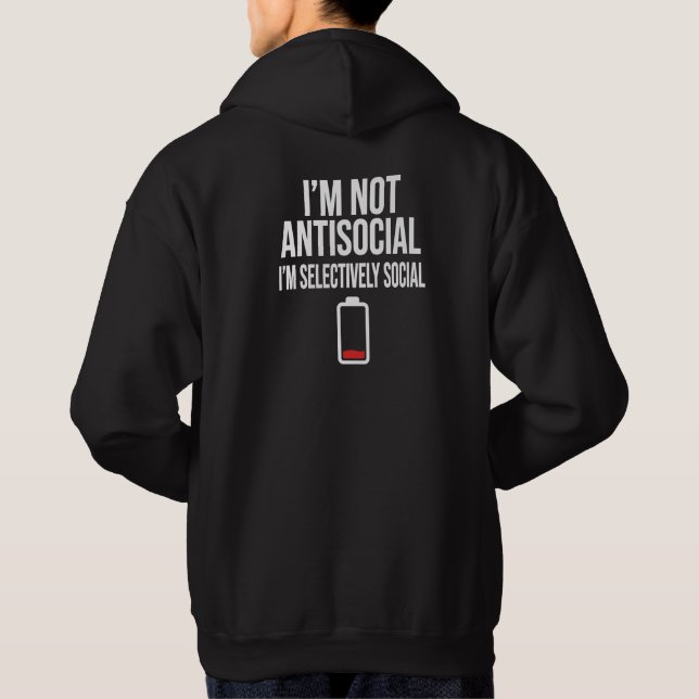 Sudadera con capucha divertida para introvertidos  (Reverso)