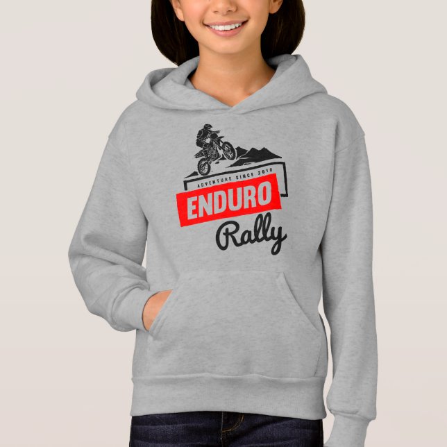 Sudadera con capucha Enduro Rally Adventure - Moto (Anverso)