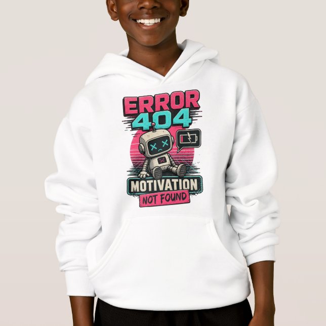 Sudadera con capucha Error 404: Motivación No Enco (Anverso)