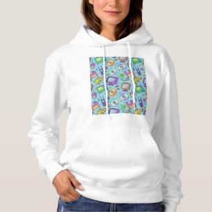 Sudadera con capucha estética de garabato de tecno