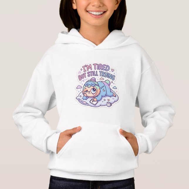 Sudadera con capucha estética de gato adorable y c (Anverso)