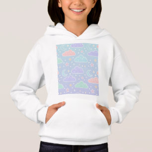 Sudadera con capucha estética de nube pastel acoge