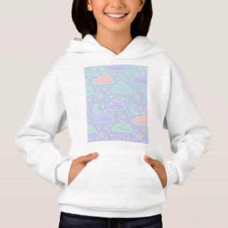 Sudadera con capucha estética de nube pastel acoge