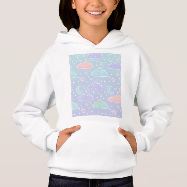 Sudadera con capucha estética de nube pastel acoge (Anverso)